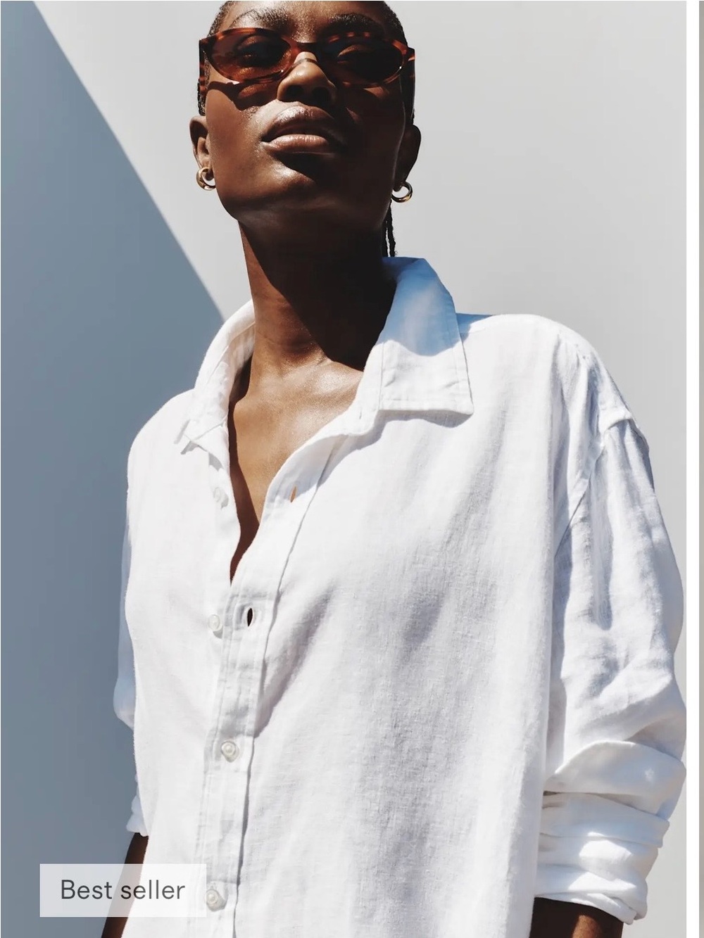 Quince White Linen Button-Down Shirt